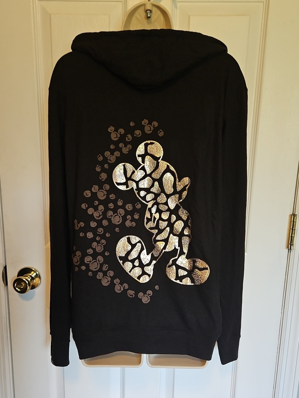 DISNEY PARKS WALT DISNEY WORLD   Gold Micket Tiger Print ZIP UP HOODIE Medoum